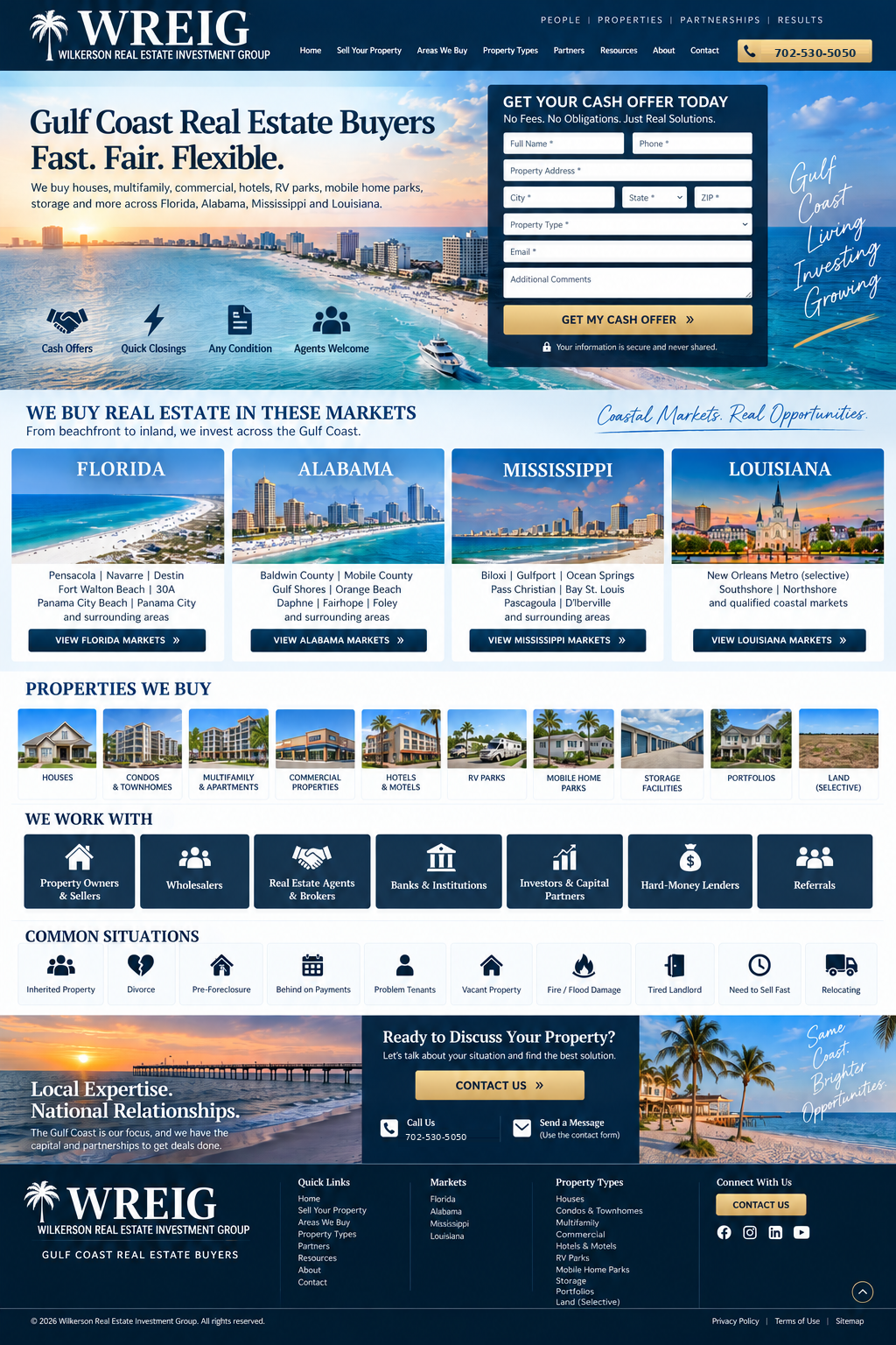 WREIG Wilkerson Real Estate Investment Group Gulf Coast real estate buyers serving Florida, Alabama, Mississippi and Louisiana